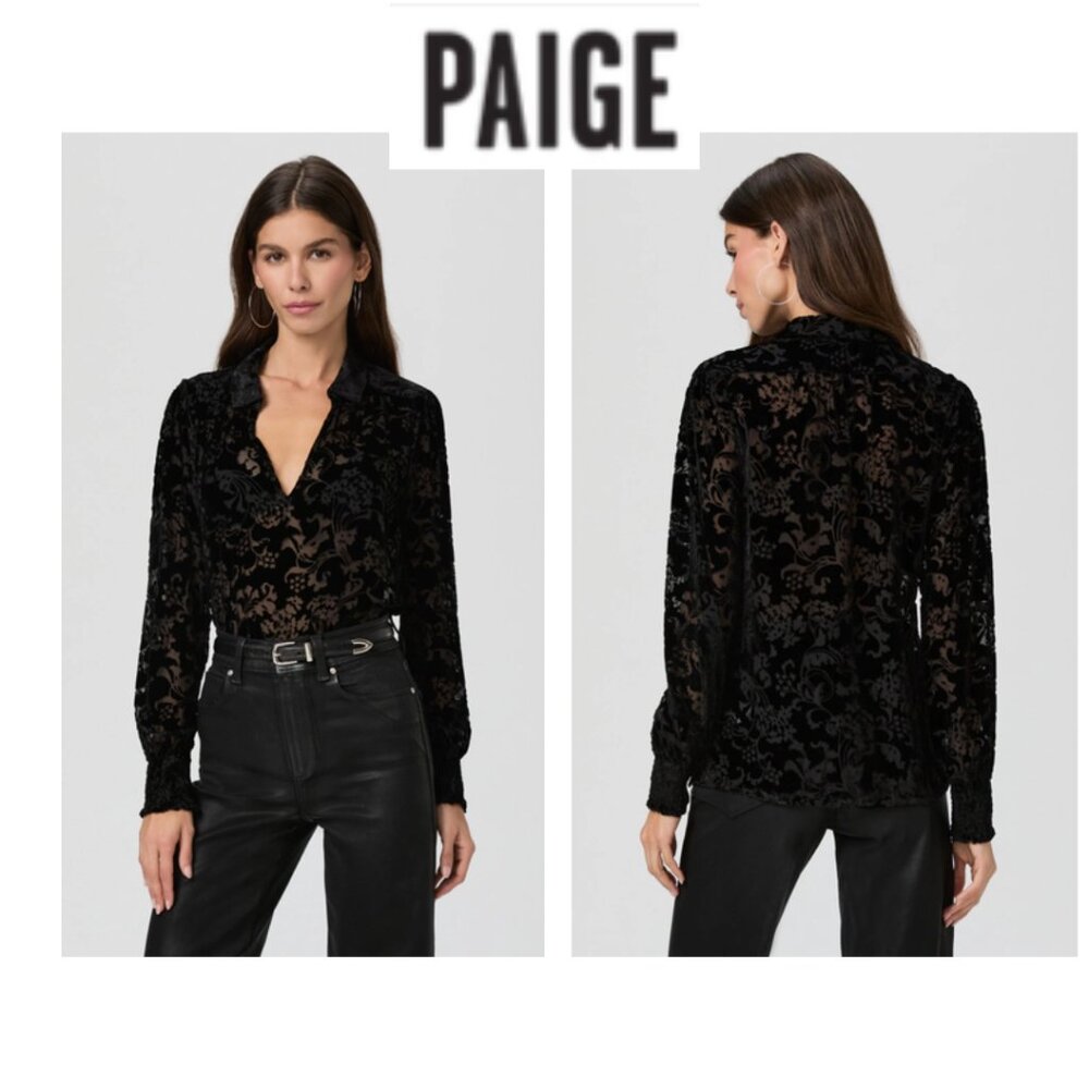 Paige Ginerva Blouse Black Top (Size L)